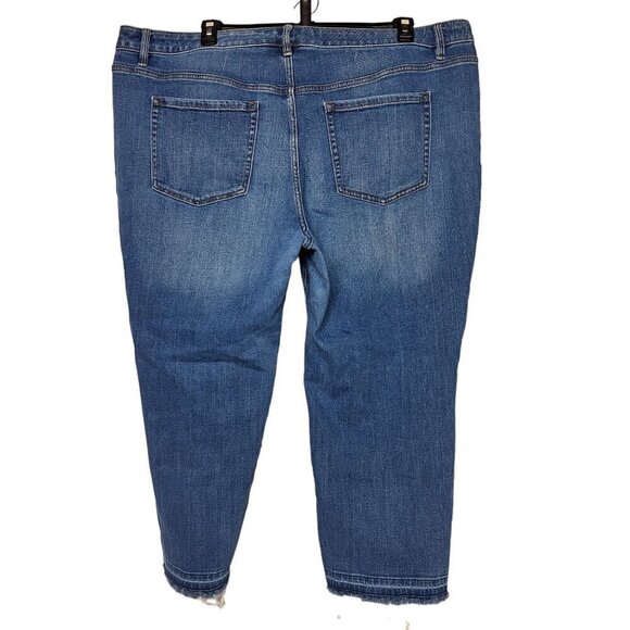 Lane Bryant Flex Magic Waistband High Rise Straight Jeans Size 24 Raw Hem - Picture 3 of 6